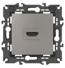 Розетка Elegance 14-3114-16 HDMI, титан  Б0065778  ЭРА