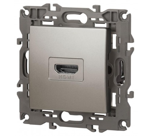 Розетка Elegance 14-3114-16 HDMI, титан  Б0065778  ЭРА