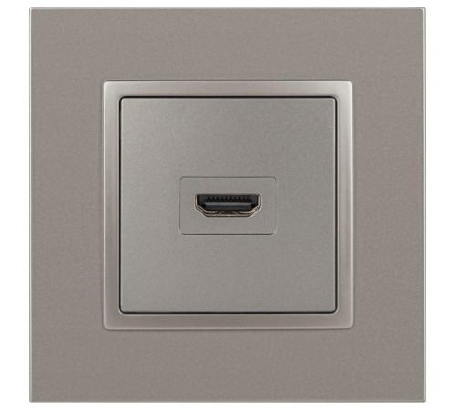 Розетка Elegance 14-3114-16 HDMI, титан  Б0065778  ЭРА