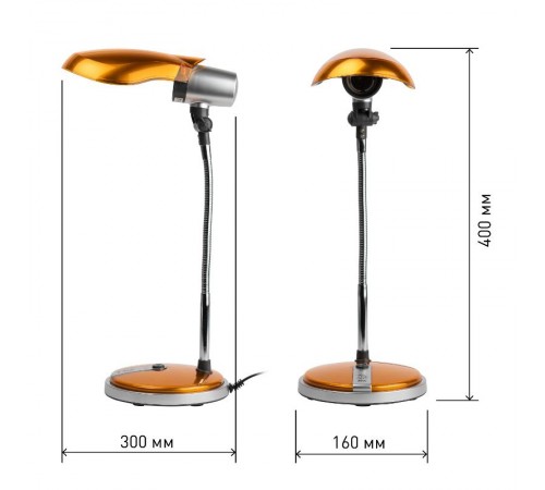 Светильник настольный на основании NE-301 15Вт КЛЛ Е27 оранжевый  C0044899  ЭРА