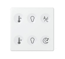 Сенсорный 6-кл выключатель с тематической маркировкой Т3, белый  8000665-030  Simon