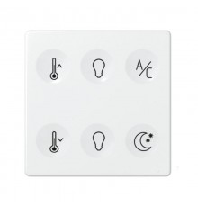 Сенсорный 6-кл выключатель с тематической маркировкой Т3, белый  8000665-030  Simon