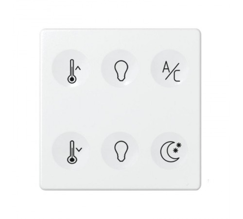 Сенсорный 6-кл выключатель с тематической маркировкой Т3, белый  8000665-030  Simon