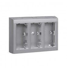 Simon Connect Блок настенный на 3 S-модуля Сима Про, поверхностный монтаж, алюминий  SBC300-8  Simon