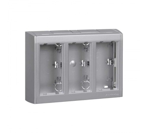 Simon Connect Блок настенный на 3 S-модуля Сима Про, поверхностный монтаж, алюминий  SBC300-8  Simon