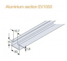 Профиль алюминиевый Ш=2000мм 30x15(10шт)  EV1050  ABB