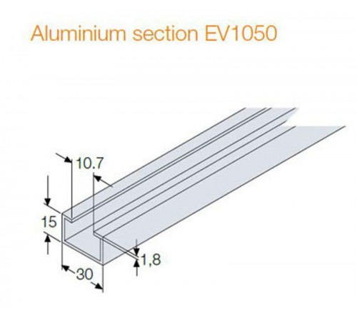 Профиль алюминиевый Ш=2000мм 30x15(10шт)  EV1050  ABB