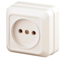 Розетка Intro Quadro 2-201-02 без заземления 2P, 16А-250В, IP20, ОУ, слоновая кость  Б0053776  Intro
