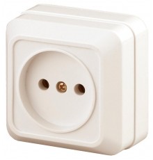 Розетка Intro Quadro 2-201-02 без заземления 2P, 16А-250В, IP20, ОУ, слоновая кость  Б0053776  Intro
