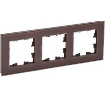 BRITE Рамка 3-ая РУ-3-2-БрТБ стекло темная бронза  BR-M32-G-K45  IEK