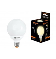 Лампа энергосберегающая КЛЛ  15Вт Е27 827 шарообразная G80  SQ0323-0165  TDM