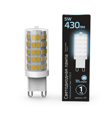 Лампа светодиодная LED 5Вт G9 AC185-265В 4100К керамика  107309205  Gauss