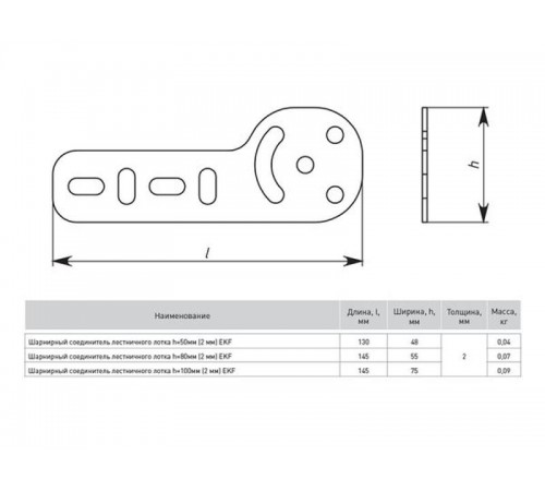 Шарнирный соединитель лестничного лотка h=80мм (2мм)  shlt802  EKF