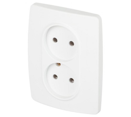 Розетка ЭРА Серия 12 12-2107-01М , 2X2P, 16А-250В, белый матовый   Б0065688  ЭРА