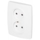 Розетка ЭРА Серия 12 12-2107-01М , 2X2P, 16А-250В, белый матовый   Б0065688  ЭРА