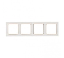 Стокгольм Рамка 4-местная белая с линией цвета шампань PROxima  EAM-G-303-20  EKF