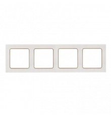 Стокгольм Рамка 4-местная белая с линией цвета шампань PROxima  EAM-G-303-20  EKF