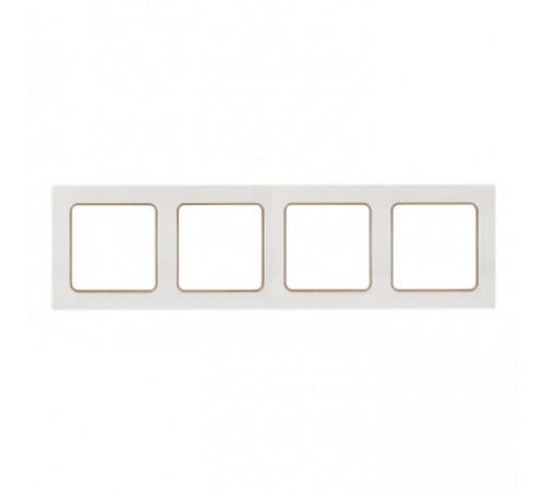 Стокгольм Рамка 4-местная белая с линией цвета шампань PROxima  EAM-G-303-20  EKF