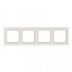 Стокгольм Рамка 4-местная белая с линией цвета шампань PROxima  EAM-G-303-20  EKF