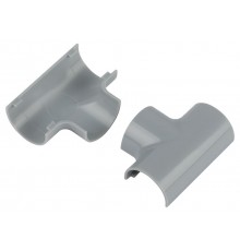 Т-образный угол  T-KK-20-12-F для полукруглого кабель-канала серый 20х12мм 2шт/комплект  Б0064921  ЭРА