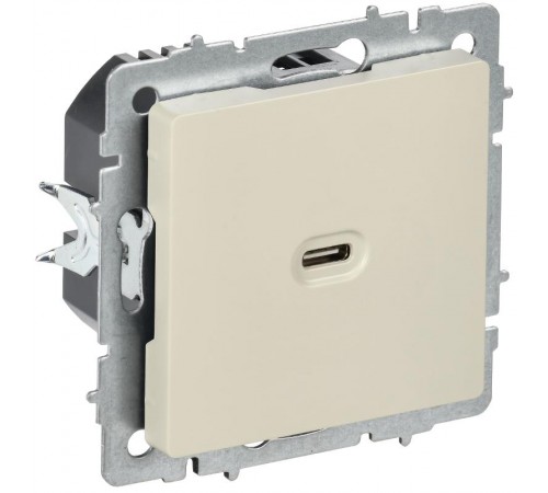 BRITE Роз. USB C 65Вт высокоскор. зар. РЮ12-1-БрКр беж.  BR-U13-065-K10  IEK