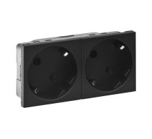 Розетка 2 х 2К+3 под углом 45° - Mosaic - немецкий стандарт - 4 модуля - матовая черная  079372L  Legrand