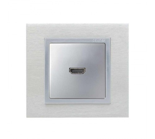 Simon 82 Накладка для коннектора HDMI v 1.4, "мама", S82, S82N, алюминий  8201094-033  Simon