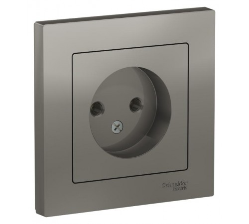 AtlasDesign Сталь Розетка без заземления, 16А, (в сборе с рамкой)  ATN000940  SE