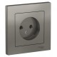 AtlasDesign Сталь Розетка без заземления, 16А, (в сборе с рамкой)  ATN000940  SE