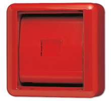 Крышка со стеклом - красная клавиша и красное окошко  860WGLRT  Jung