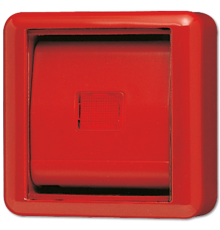 Крышка со стеклом - красная клавиша и красное окошко  860WGLRT  Jung