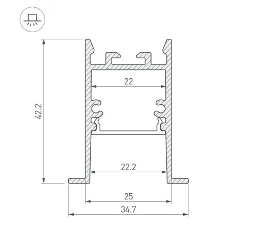 Профиль SL-COMFORT-3542-F-2000 ANOD (Arlight, Алюминий)  031764  Arlight