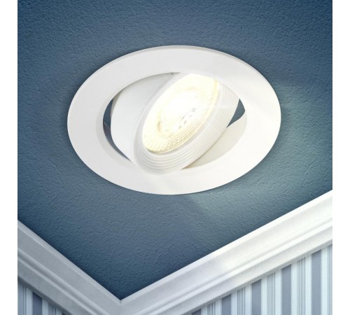 Светильник светодиодный встраиваемый KL LED 22A-5 3K WH LED круглый поворотн. LED SMD 5W 3000K белый  Б0037036  ЭРА