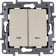 Etika Слоновая кость Выключатель 2-х клавишный с подсветкой, 10А, винтовые клеммы  672304  Legrand