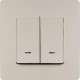 Etika Слоновая кость Выключатель 2-х клавишный с подсветкой, 10А, винтовые клеммы  672304  Legrand