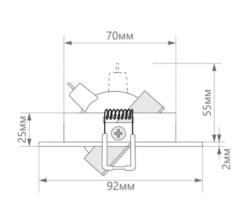 Светильник точечный встраиваемый под лампу DL2801 MR16 50W G5.3 "квадрат", черный  32638  FERON