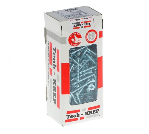 Саморезы универсальные 40х5,0 мм (200 шт) оцинкованные - коробка с окном ( 0,69 кг)  102199  Tech-KREP