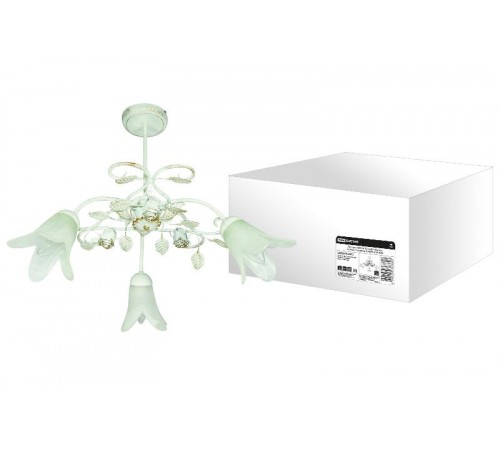 Люстра НСБ 08-02 Луиза 3х40Вт ЛН Е14 белый с золотом  SQ0370-0015  TDM