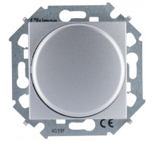 Simon 15 Алюминий Светорегулятор поворотный для светодиодных регулируемых ламп 230В, 5-215Вт, винт. зажим  1591796-033  Simon