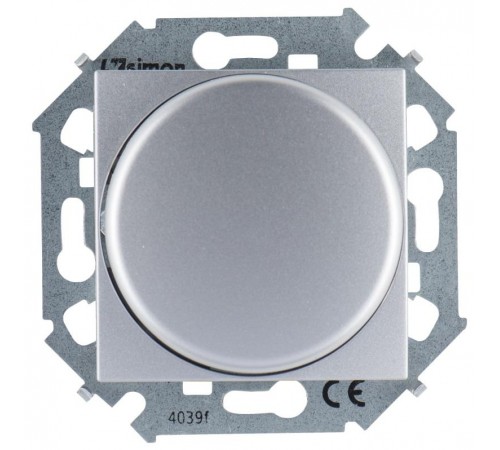 Simon 15 Алюминий Светорегулятор поворотный для светодиодных регулируемых ламп 230В, 5-215Вт, винт. зажим  1591796-033  Simon