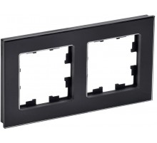 BRITE Рамка 2-ая РУ-2-2-БрЧ стекло черный  BR-M22-G-K02  IEK