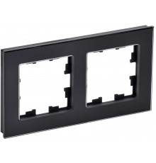 BRITE Рамка 2-ая РУ-2-2-БрЧ стекло черный  BR-M22-G-K02  IEK