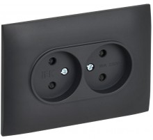 SKANDY Розетка 2-местная без з/к с з/ш 10А сб. SK-R09T титан  SK-R23-10-K48-F  IEK