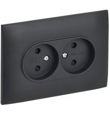 SKANDY Розетка 2-местная без з/к с з/ш 10А сб. SK-R09T титан  SK-R23-10-K48-F  IEK