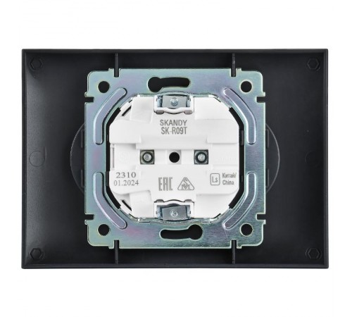 SKANDY Розетка 2-местная без з/к с з/ш 10А сб. SK-R09T титан  SK-R23-10-K48-F  IEK