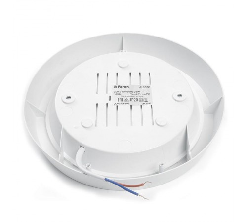 Светильник светодиодный накладной круглый с ИК-датчиком , 20W, 1600Lm, 4000K, в пластиковом корпусе, IP20, AL3022  41794  FERON