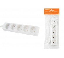 Удлинитель бытовой  У5  5 гнезд, 3метра, без заземления, ПВС 2х0,75мм2  10А/250В    SQ1303-0221  TDM