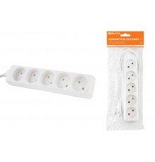 Удлинитель бытовой  У5  5 гнезд, 3метра, без заземления, ПВС 2х0,75мм2  10А/250В    SQ1303-0221  TDM