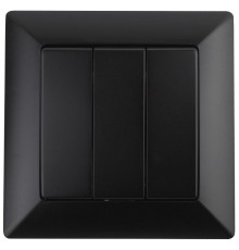 4-106-05 Intro Выключатель тройной, 10А-250В, СУ, Solo, антрацит  Б0043302  Intro