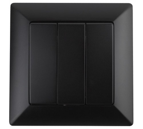 4-106-05 Intro Выключатель тройной, 10А-250В, СУ, Solo, антрацит  Б0043302  Intro